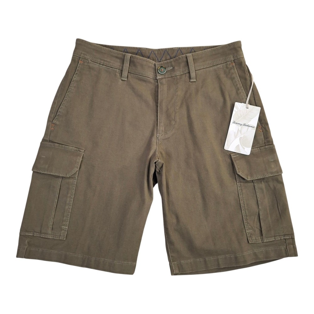 Tommy Bahama Cabo Coast Cargo 9" Shorts Men's 28 Green Castelvetrano NWT